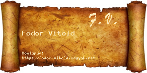Fodor Vitold névjegykártya
