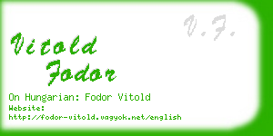 vitold fodor business card